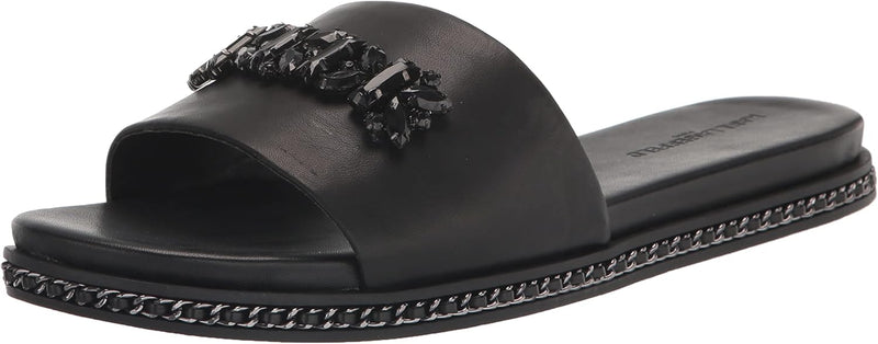 Paris Women's Bijou Fashion Slide Sandal - Black
