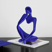 Thinker Statues and Sculptures, Sandstone Resin Thinker Statue Ornaments, Abstract Style Sculptures, Housewarming Gifts, Housewarming Decorations, Living Room Dining Desk Decorations (Right, Small)