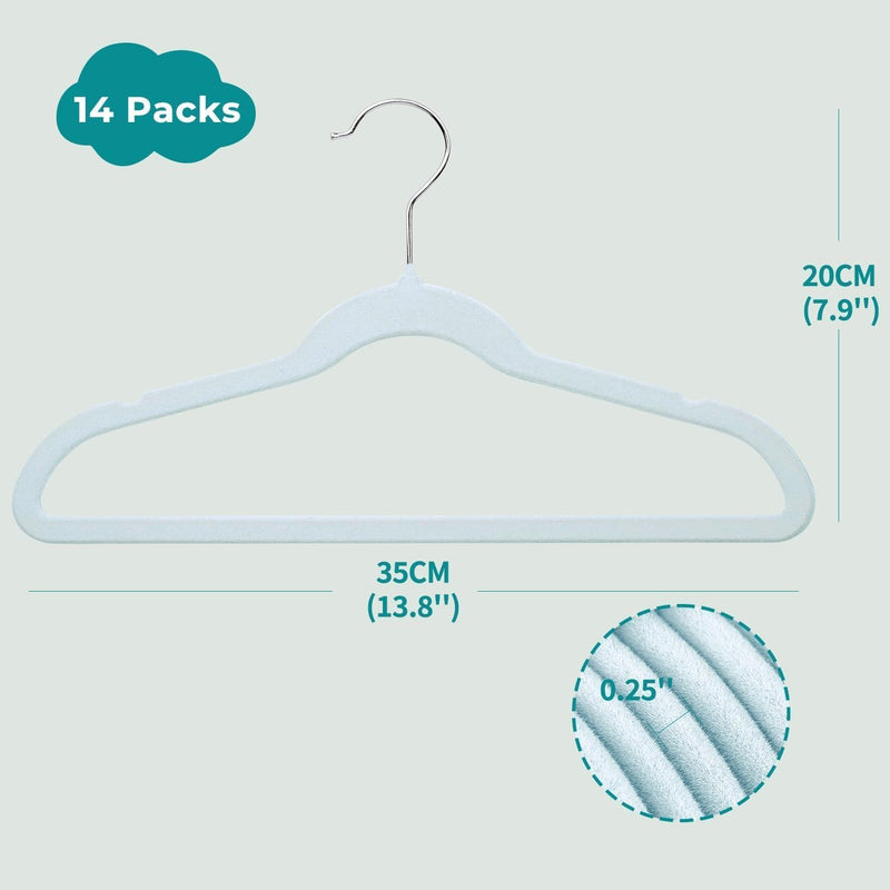 ManGotree 10 Pack 14 Inch Premium Kids Velvet Hangers for Closet, Ultra-Thin Children's Clothes Hangers with 360° Swivel Hook, Sturdy Non-Slip Felt Kids Hangers for Youth (Black)