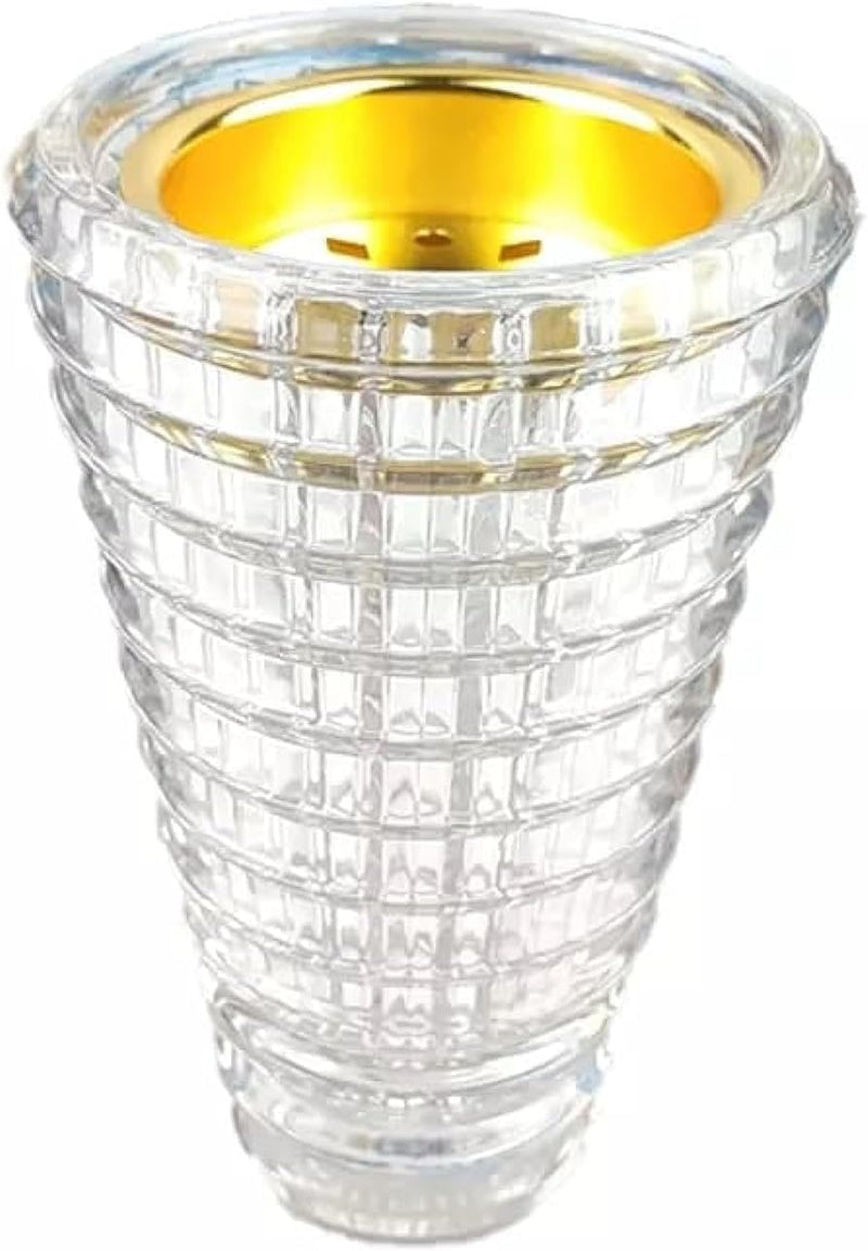 Alsaqer Bakhoor Burner Oud burner Incense Bakhoor Charcoal Incense Burner مبخرة عود,مبخرة بخور Frankincense Burner Madkhan Handheld Bakhoor Gold Incense Burner Crystal Luxury (Clear)