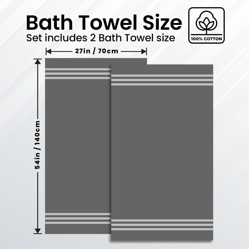 Infinitee Xclusives Premium Cotton Bath Towels Set of 2 (70 x 140 cm) Soft, Highly Absorbent, Quick Dry Towels - Perfect Towels for Bathroom, Gym, Spa & Hotel (Brilliant White)