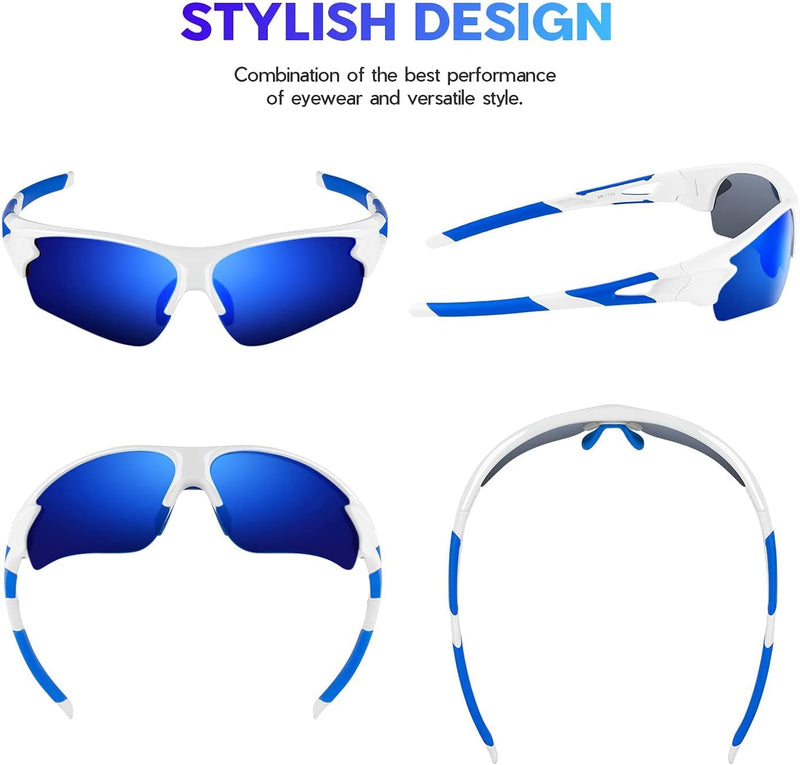 Polarized Sports Sunglasses for Men Women Youth Baseball Fishing Cycling Running Golf Motorcycle Tac Glasses UV400