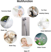 KEKEYANG Hand Held Bidet Sprayer Stainless Steel Spraye Toilet Bidet Shower Head with Hose and Bracket Holder - Galvanized Booster Spray Gun Set, Toilet Brush, Toilet Companion Spray Gun Bathroom