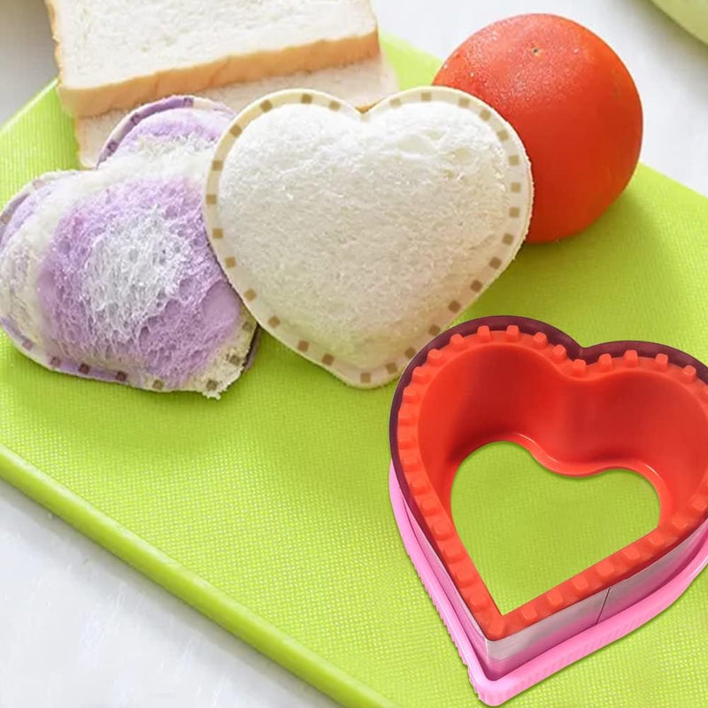 FineGood 32 Pcs Sandwich Cutter Set, Sandwich Cutter and Sealer Cookie Cutters Vegetable Fruit Cutters Shapes for Kids with Food Picks Brush