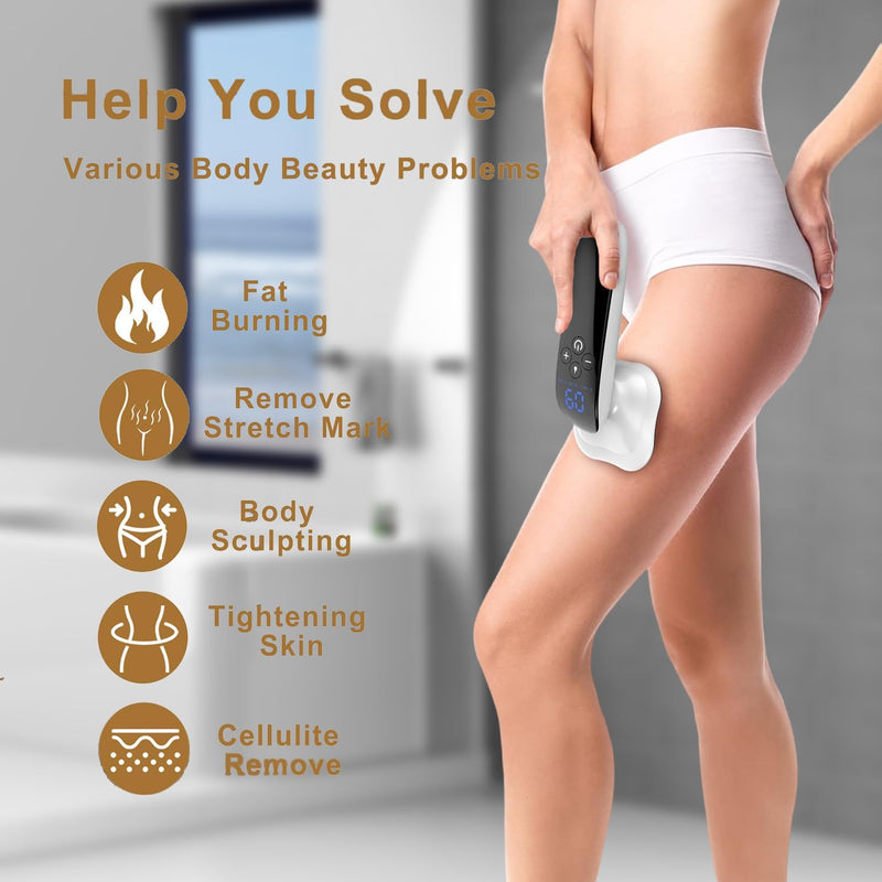 Angju Body Sculpting Machine, Lymphatic Vibration Drainage Massager & Anti Cellulite Massage Tool, Handheld Body Shaping Machine for Belly, Waist, Arm, Leg, Butt Gift for Men & Women