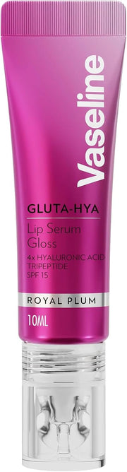 GlutaHya Serum Gloss Tinted Lip Care Royal Plum Hyaluronic Acid & Glutathione for Plump Dewy Lips Instant Moisturisation, SPF 15, NonSticky 10 ml