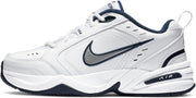 Air Monarch Iv mens LACED SHOES - WHITE/Metallic Silver-Midnight Navy