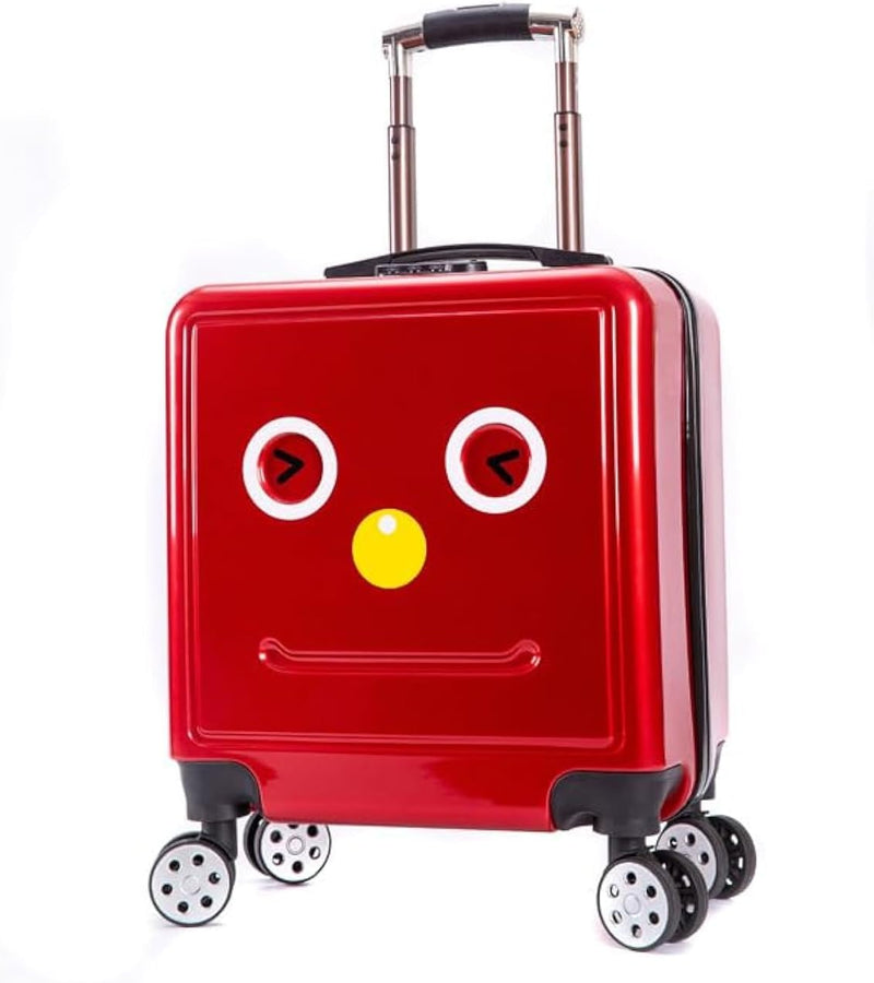 Cartoon Childrens Trolley Case with Wheels,20inch Waterproof and Anti-theft Kid Suitcase,3D Cartoon Pattern Password Suitcase,for Toddler Boys Girls (Robot Red) - Robot Red