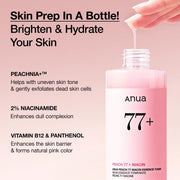 Peach 77 Niacin Essence Toner, Facial Toner for Glass Skin, Niacinamide, Panthenol, Ceramides, Korean Skin Care, Facial Toner for Glass Skin, 250ml/8.45 fl.oz.
