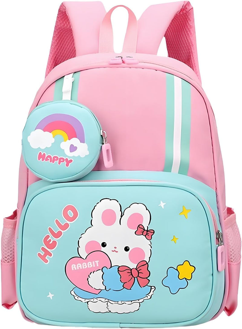 Toddler Backpack Kids Cute Cartoon Schoolbag Lightweight Bookbags Daypack School Backpack with Adujustable Strap Small Preschool Daycare Bag with Coin Pocket for Girls Boys - Pink-02