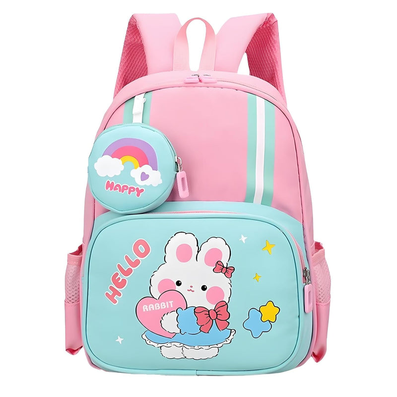 AoMige Toddler Backpack Kids Cute Cartoon Schoolbag Lightweight Bookbags Daypack School Backpack with Adujustable Strap Small Preschool Daycare Bag with Coin Pocket for Girls Boys (Pink-02)