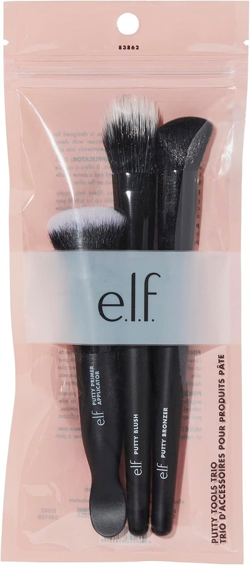 e.l.f. Putty Tools Trio, Set Of 3 Face Makeup Brushes For Putty Products, Helps You Easily Blend Putty Primer, Blush & Bronzer, Vegan & Cruelty-Free