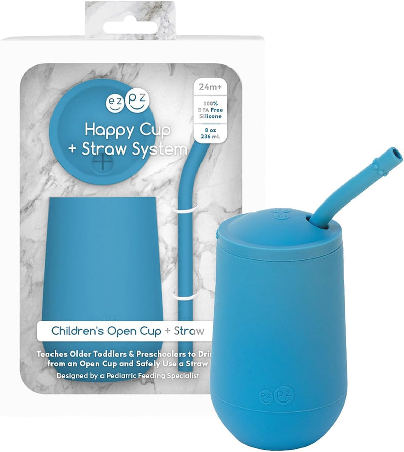 ezpz Happy Cup + Straw System FDA - Blue