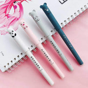8pcs Erasable Cute Kawaii Pens Cartoon Animal Cat Pig Bear Panda Erasable Gel Pen Student Pens Ballpoint Pens For Bullet Journaling Note Kids Gift School Stationery Office Supplies (Black+Blue Ink)