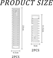 4 Pieces Patchwork Sewing Rigno Creative Plastic Length Ruler, Multifunctional Measuring Tool, Tailor-Made Sewing Measuring Accessories
