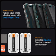 GLAStR EZ FIT PRIVACY 2 Pack designed for iPhone 15 Pro MAX Privacy Screen Protector Premium Tempered Glass with Auto Align technology - 2 PACK Anti-Spy, 9H Hardness Tempered Glass, Easy Installation Kit, Case-Friendly, Touch Responsive, Scratch Resistant
