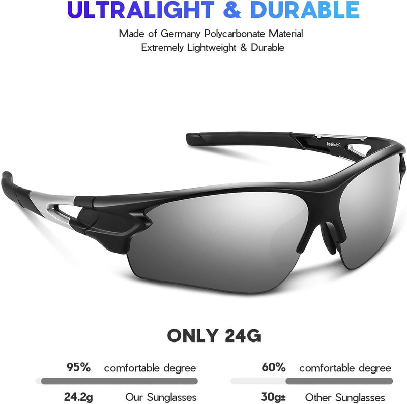Polarized Sports Sunglasses for Men Women Youth Baseball Fishing Cycling Running Golf Motorcycle Tac Glasses UV400