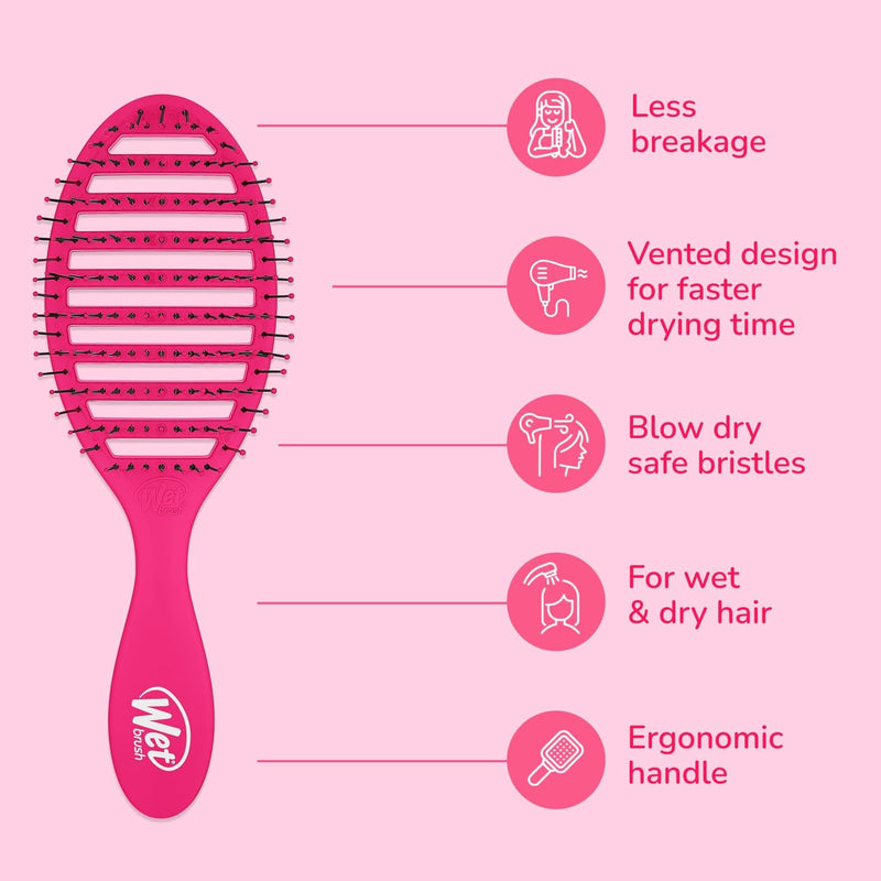 Wet Brush Speed Dry Hair Brush - Color Wash, Watermark - Vented Design and Ultra Soft HeatFlex Bristles Are Blow Dry Safe With Ergonomic Handle Manages Tangle and Uncontrollable Hair - Pain-Free