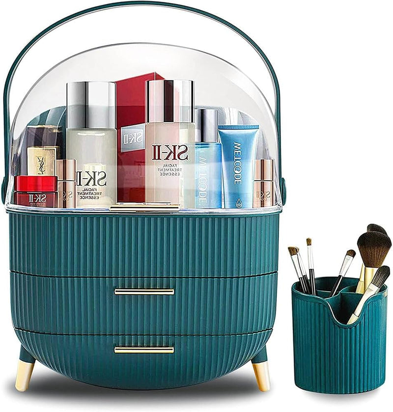 URbazaar Makeup Organizer With Drawers, Large Capacity Desk Organizer, Organizer and Storage for Cosmetics, Lipsticks, Jewelry, Skincare, Holder for Brushes,Eyeshadow,Dresser Countertop