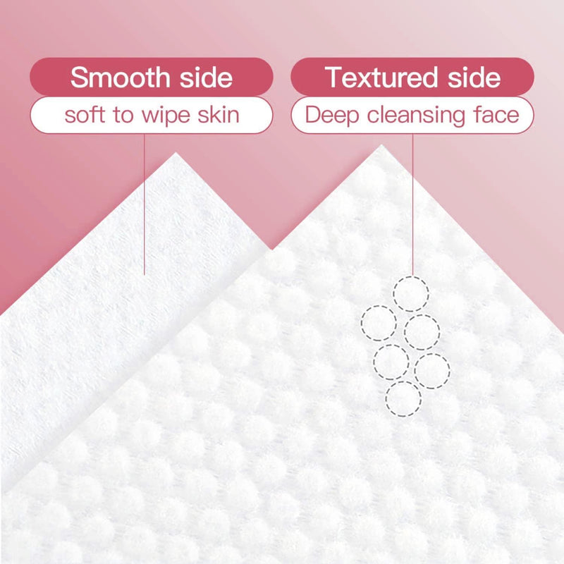 MAKINGTEC Deeply Cleansing Disposable Face Towel Cotton Tissue, Cotton Facial Dry Wipes 60 Count, Multi-Purpose for Skin Care, Make-up Wipes, Face Wipes and Facial Cleansing