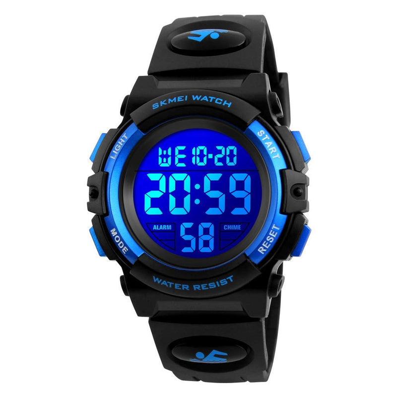 LBOYLOVE® Kids Watches for Boys Watch for 3-15 Year Old Boys, Digital Sport Outdoor Multifunctional Chronograph LED 50 M Waterproof Alarm Calendar Analog Watch for Children with Silicone Band