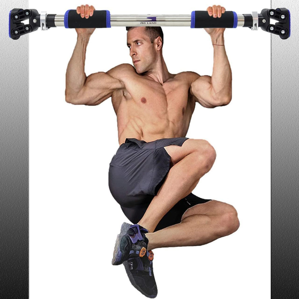 SKY LAND Adjustable Doorway Pull Up Bar & Chin Up Bar for Home Gym Upper Body Workout Equipment with Locking Mechanism, Anti-Slip Grip & Easy Installation EM-1866 (92124cm) – image 2
