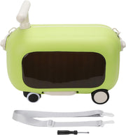 Kids Ride On Suitcase, 90 Degree Folding Pedal Carry On Luggage with Strap, Large Capacity Load Bearing Capacity 25 Kg Multi Functional Toddler Rideable Suitcase for Travel (green) - green