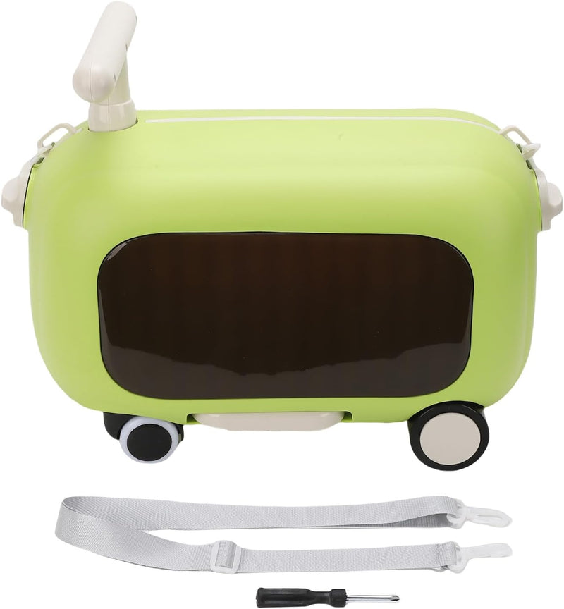 Kids Ride On Suitcase, 90 Degree Folding Pedal Carry On Luggage with Strap, Large Capacity Load Bearing Capacity 25 Kg Multi Functional Toddler Rideable Suitcase for Travel (green) - green