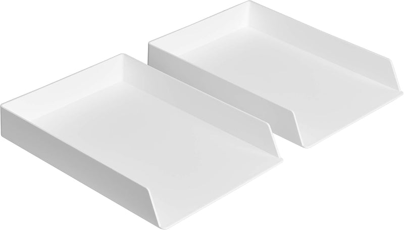 Sponsored Ad Amazon Basics Rectangular Plastic Organizer Accessory Tray, White - 2 Pack Letter Tray Pack - 2