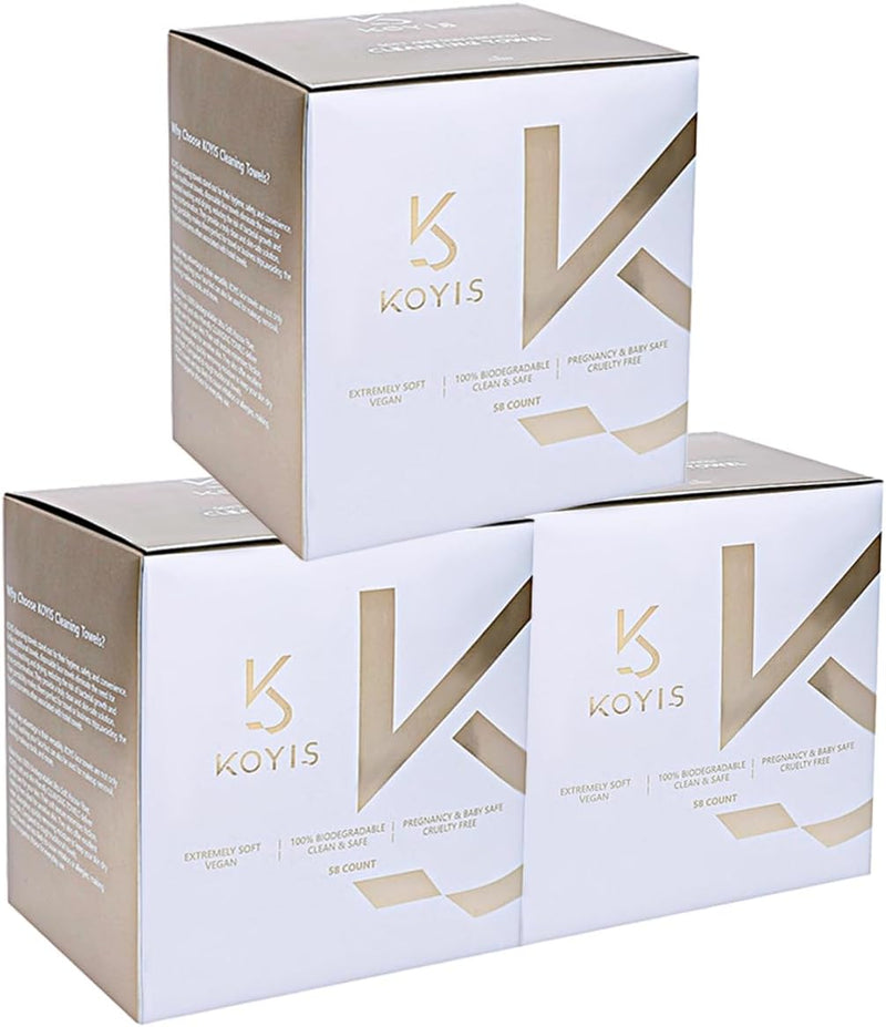 KOYIS Disposable Face Towels, Plant long fiber cleansing face towel for sensitive skin, Lint- free Facial Towels for Cleansing, Skincare and Makeup Remover, Dry Wipes (2 Pack)