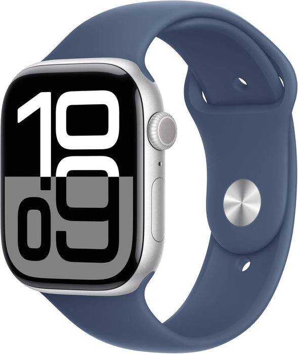 Apple Watch Series 10 GPS + Cellular 46 mm Smartwatch with Jet Black Aluminium Case with Ink Sport Loop - One Size. Fitness Tracker, ECG App, Always-On Retina Display, Carbon Neutral