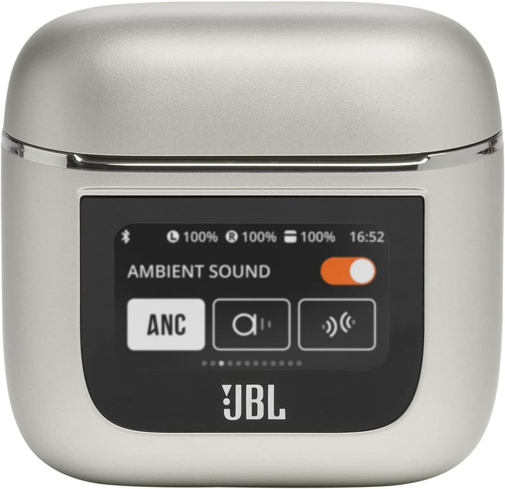 JBL Tour Pro 3, True Wireless Earbuds with Bluetooth, Built-in Battery and 40h Playback, Charging Case, Noise Cancelling and JBL Spatial 360 with Head Tracking, Beige