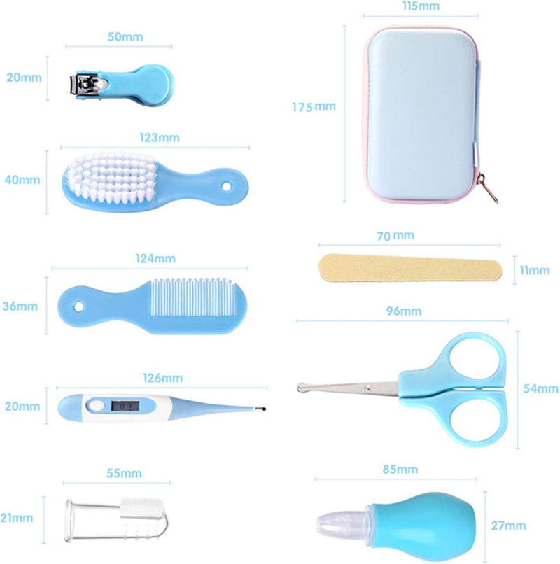 Baby Kit, 8 in 1 Portable Baby Basics Kit with Storage, Newborn Baby Health Safety Care Set for Infant Toddlers Care Keep Healthy and Clean