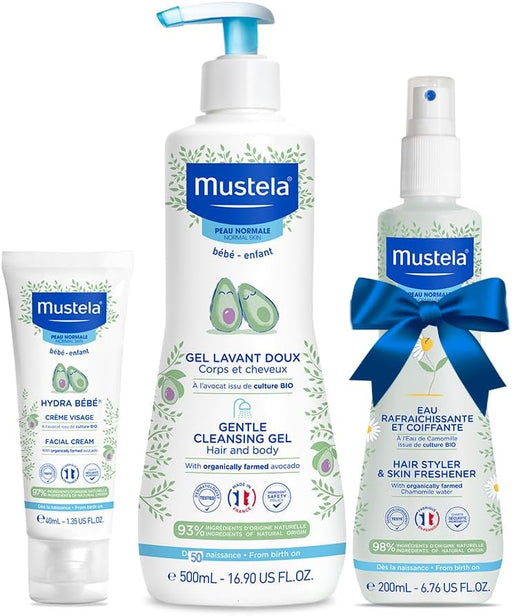 Cleansing & Hydration Essentials - Baby Skincare & Bath Time Essentials - Natural & Plant Based - 3 Items Set