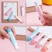 Retractable Erasers, Cute Rubber for Kids, Cat Paw Shaped Push Pull Rubber Eraser for Students Writing Office School Supplies 4 Pcs