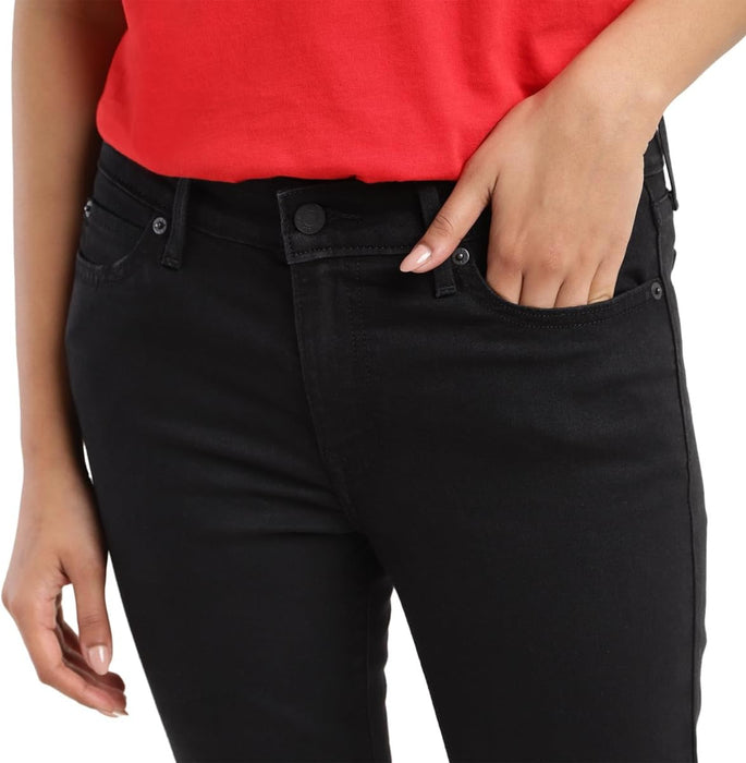 Levi's A7090-0001 Women's Mid Rise 711 Skinny Jeans, Ebony Black Size 26W/28L