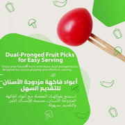 PESCADOR 100pcs Bamboo Forks 3.4 Inch,Mini Food Picks for Party, Banquet, Buffet, Catering, and Daily Life. Two Prongs - Blunt End Toothpicks for Appetizers 100 - Pieces