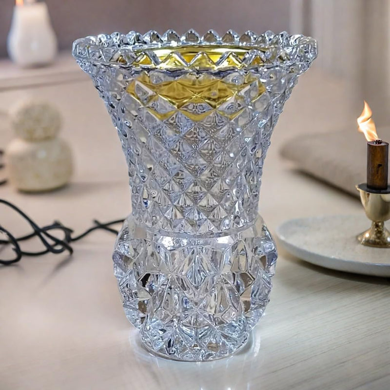 Crystal Glass Bakhoor Burner Oud burner Incense Bakhoor Charcoal Burner مبخرة عود,مبخرة بخور Frankincense Burner Madkhan Mabkhara Bakhoor Gold Incense Burner (Clear)