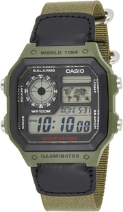 Men's Watch - AE-1200WHB-3BVDF Grey Dial, Green Band