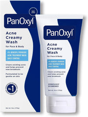 â Creamy Acne Wash with 4% Benzoyl Peroxide Reduces Blemishes and Exfoliates Skin Cells â 6 oz (3 Pack)