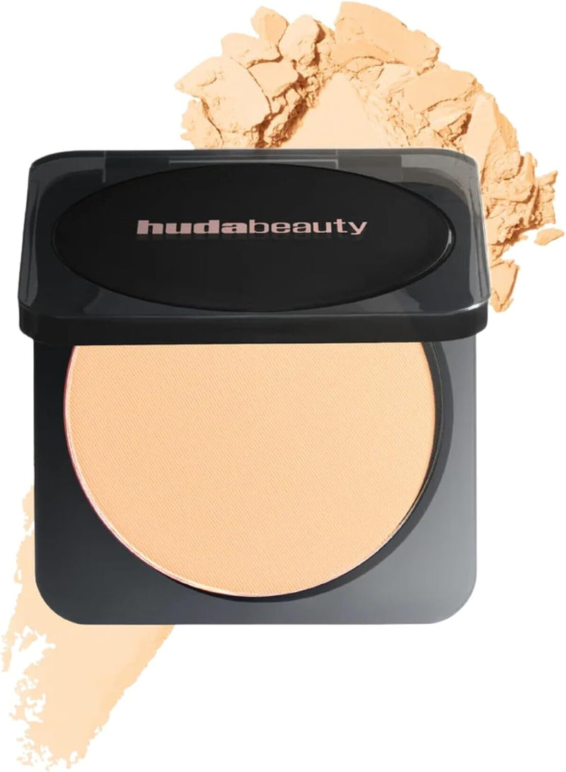 HUDA Beauty Easy Bake Pressed Powder, Banana Bread, Mattifying Powder, Vegan, Cruelty Free, Matte Finish, 12h Shine Control - Banana Bread