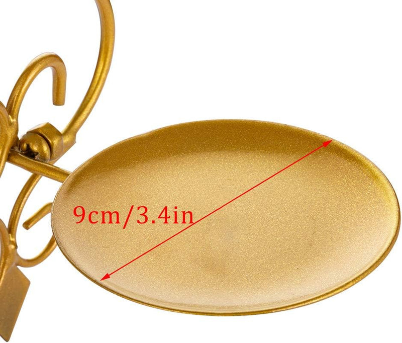 Sziqiqi Wall Candle Sconce Holder Set of 2 Hanging Wall Mounted Pillar Candle Sconces Holder, Wall Sconces Decor for Bedroom Dining Room Living Room Bathroom (Gold)