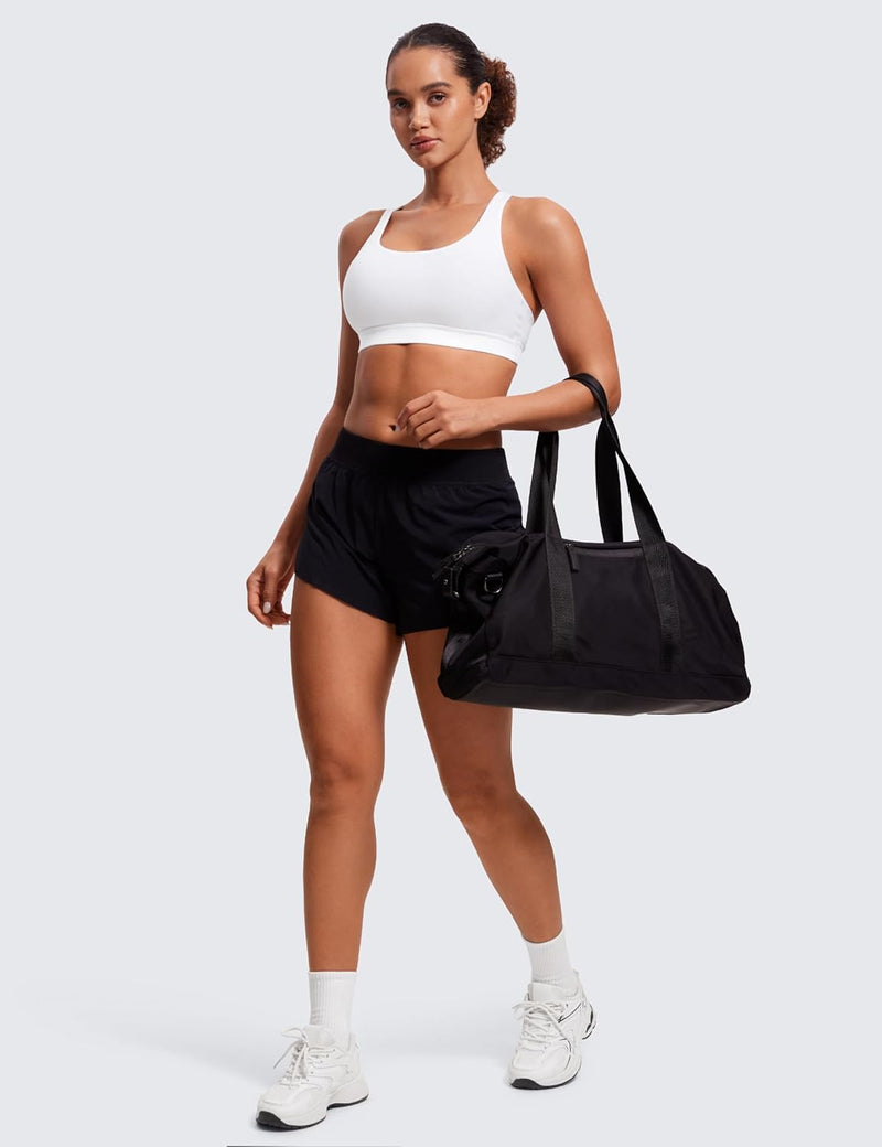CRZ YOGA Women's Strappy Sports Bras Fitness Workout Padded Yoga Top Criss Cross Back Cami