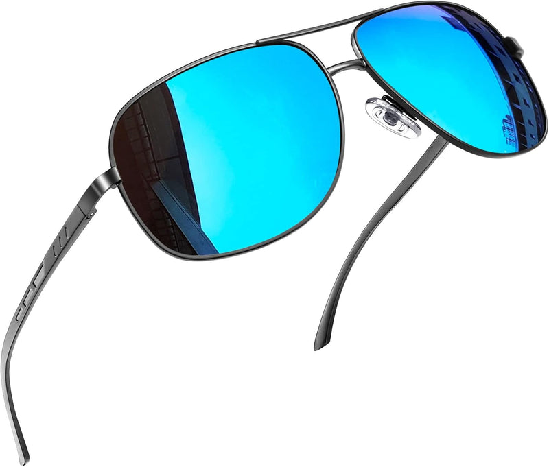 Joopin Rectangular Polarized Aviaion Sunglasses for Men Retro Military Shades Driving UV Protection