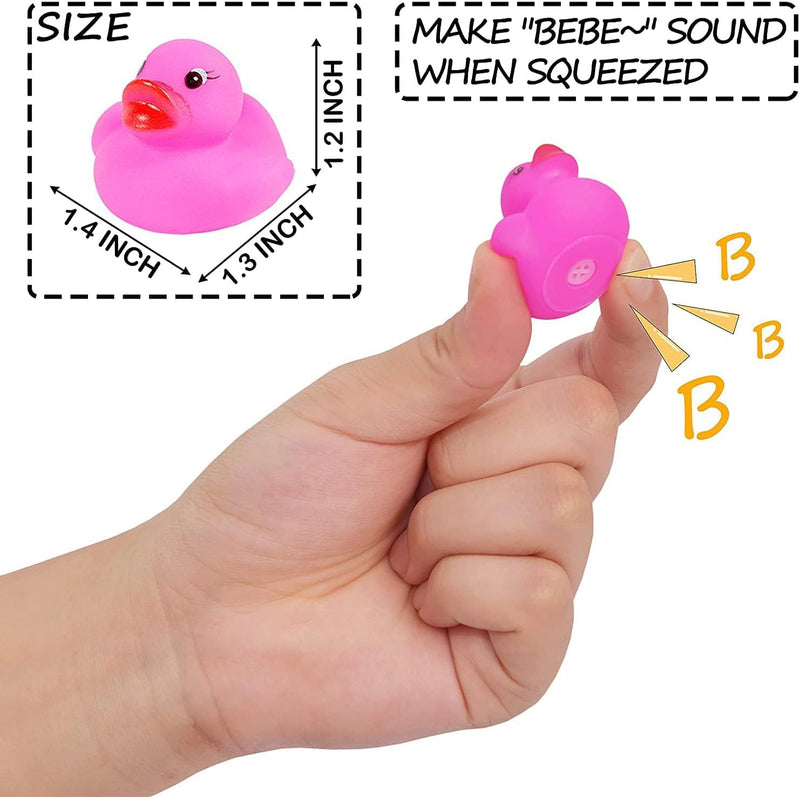 WEZCHUGHAOL 30 Pcs Rubber Ducks, Mini Bath Ducks Set, Colorful Mini Rubber Duckies for Kids, Float and Squeak Bath Duck Toys for Baby Showers, Classroom Incentives, Beach, Pool, Birthdays and Parties