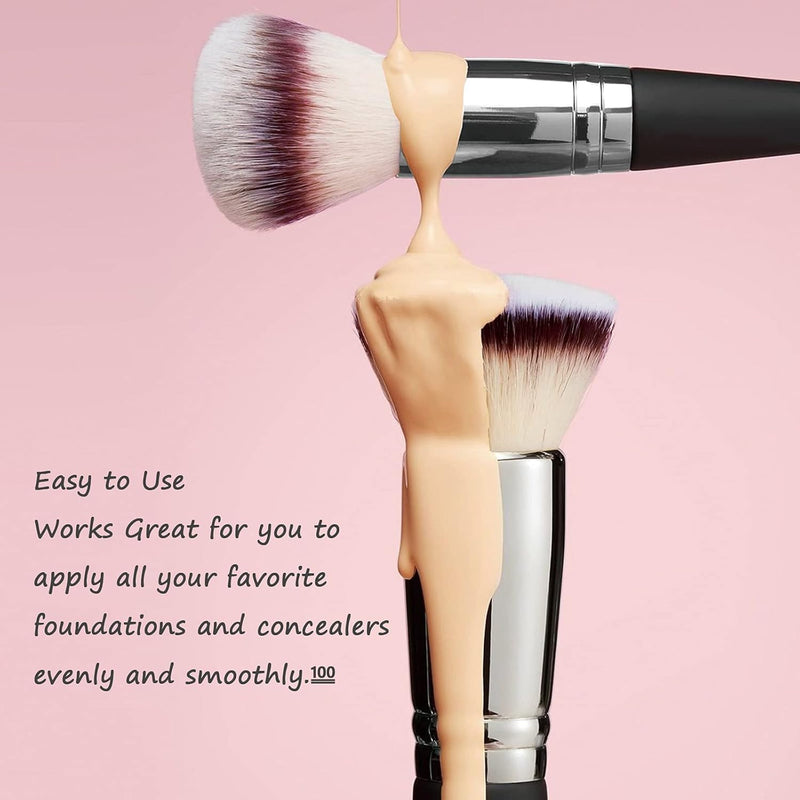Arabest Double Ended Makeup Brushes, Rounded Taperd Flawless Brush Foundation Brush Concealer Brush, Makeup Brush Dual Ended for Liquid Cream Powder Blending Buffing Concealer