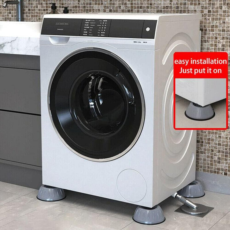 4PCS Washing Machine Feet Pads, Anti Vibration Mat,Rubber Feet Pad, Anti-slip Pad, Shock Absorber, Non-slip Fixed Anti-deviation, Used for Dryer, Washing Machine, Dishwasher (Gray)