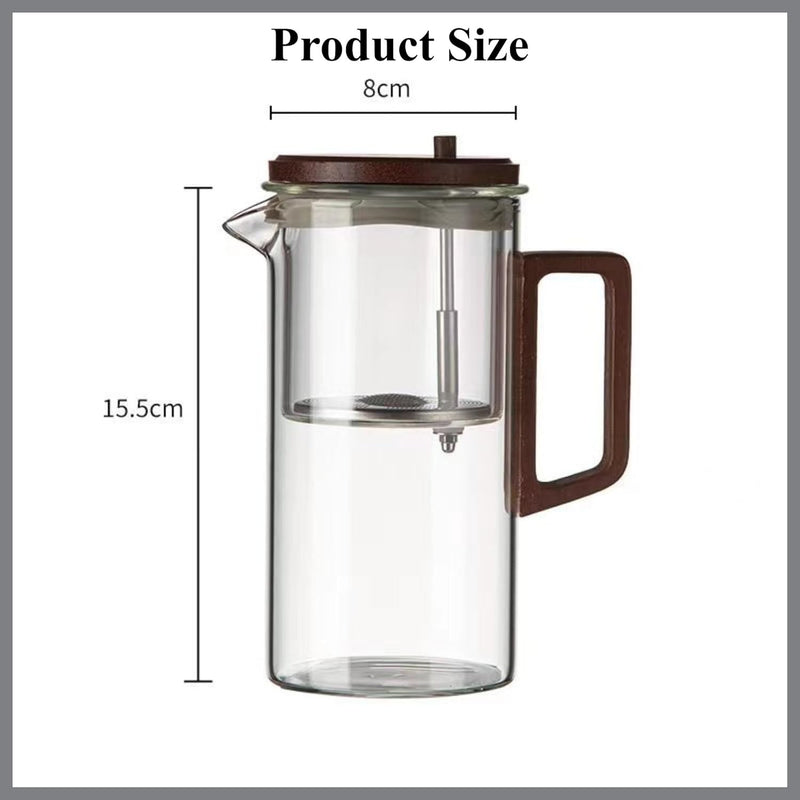 Cydiva Enchanti Tea Pot, 650 ML Glass Teapot with Infuser & Lid, Transparent Heat-Resistant Teacup with Handle and Metal Filter for Loose Leaf & Herbal Tea Brewing