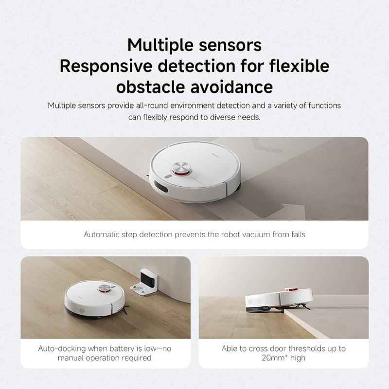 Xiaomi Robot Vacuum S40 Smart Laser Navigation Robot Mop, Powerful 10000 Pa Suction for Pet Hair, Carpets & Hard Floors