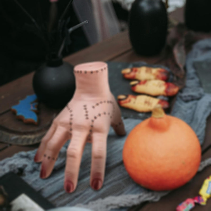 Halloween Hand Figurine with 2 Necklaces for Desktop Decor & Cosplay
